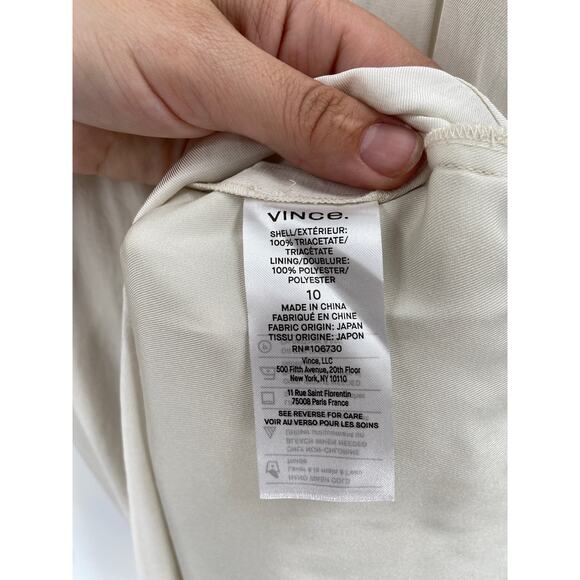 Vince Handkerchief Drape Asymmetric Dress in Bone Size 10 NWT - Picture 4 of 7